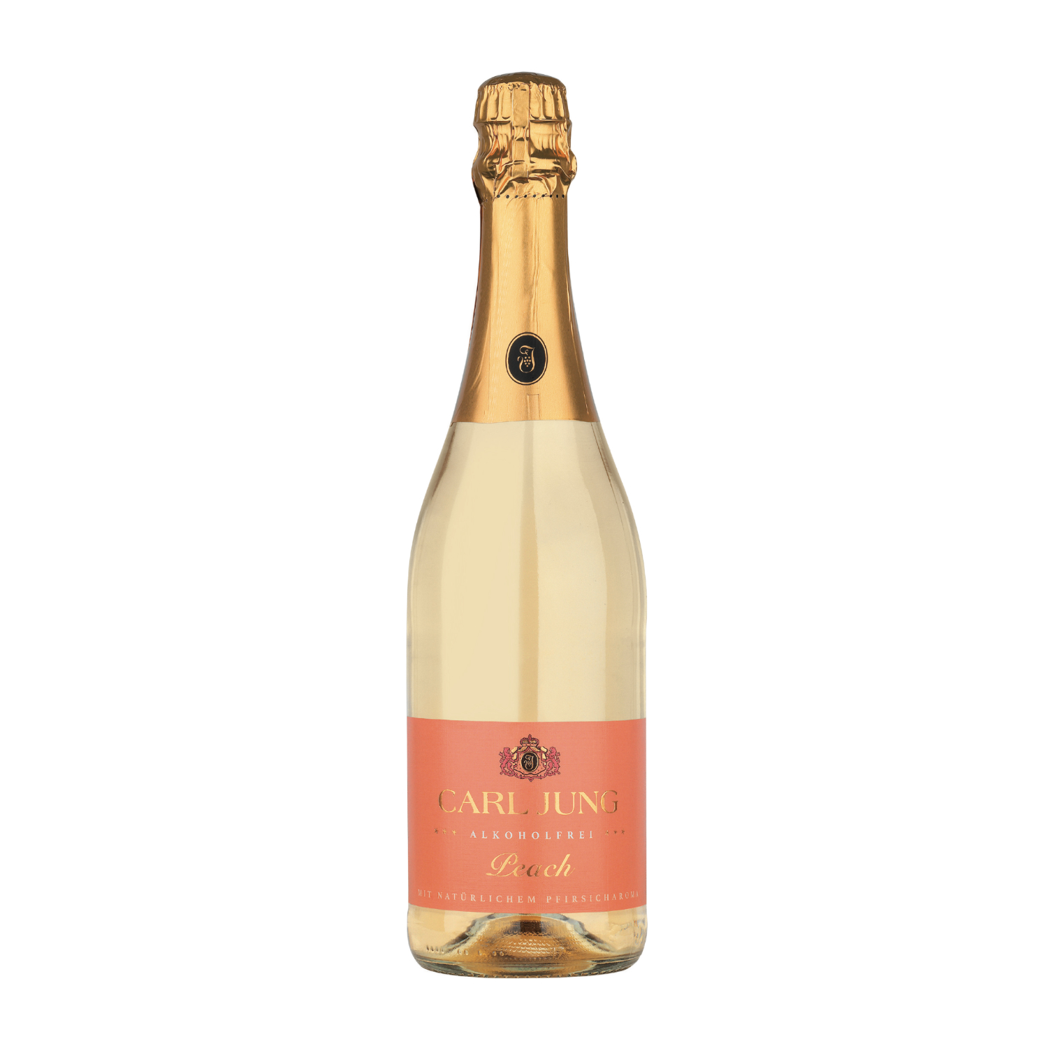 Peach, schäumender alkoholfreier Weißwein. Jung